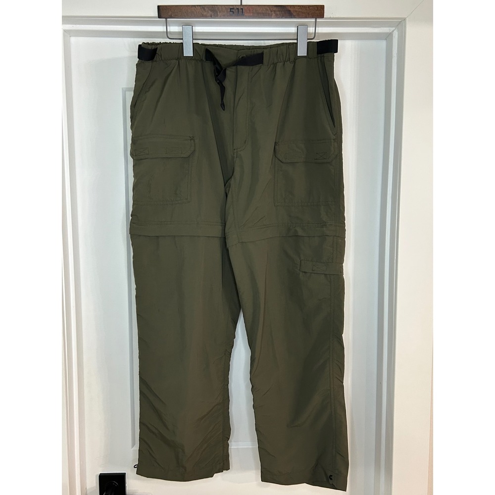 Royal Robbins Mens XL 30 Convertible Zip Off Hiking Cargo Pants Olive Green